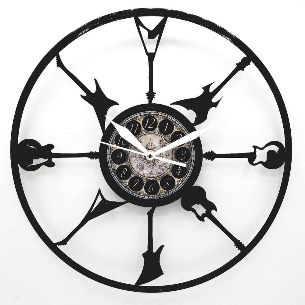 GUITARS vinyl record clock